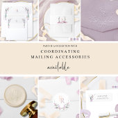 Elegante Paarse, Mauve Lila, Pastel Bloemen bruilo Bedankkaart