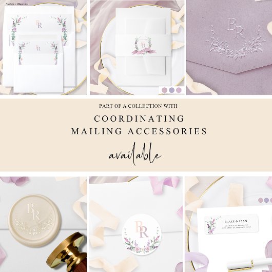 Elegante Paarse, Mauve, Pastel kleur bruiloft Save The Date