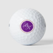 Elegante Paarse monogram stijl Golfballen (Voorkant)