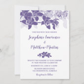Elegante Paarse Orchidee bruiloft uitnodiging (Voorkant)
