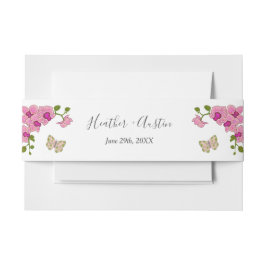 Elegante Paarse Orchideeën Bohemian bruiloft Uitnodigingen Wikkel