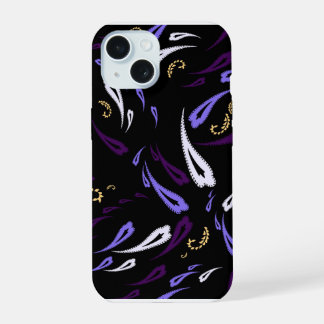Elegante paarse paisley patroon telefoonhoes iPhone 15 hoesje
