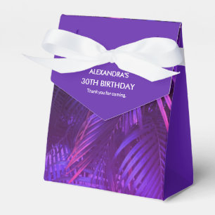 Elegante paarse palmblad favorieten doos bedankdoosjes