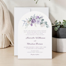 Elegante Paarse Pioen Huwelijksuitnodiging