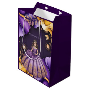 Elegante Paarse Quinceañera Girl Art Medium Cadeauzakje