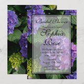 Elegante paarse roze bloemenhortensia vrijgezellen kaart (Voorkant / Achterkant)