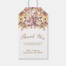 Elegante Paarse rustieke Hydrangea Favor label