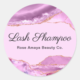 Elegante paarse sering Agate marmeren wimperreinig Ronde Sticker