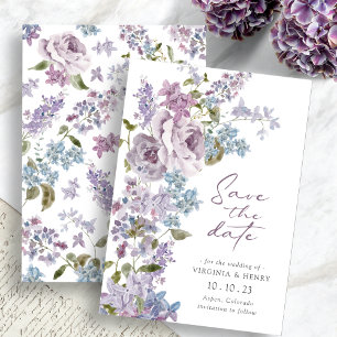 Elegante Paarse Sering Save The Date