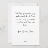 Elegante Paarse Stille Nacht Kerstkaart (Achterkant)