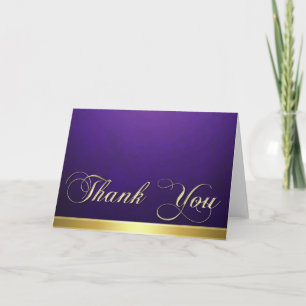 Elegante Paarse textuur Modern Gold bedankkaart