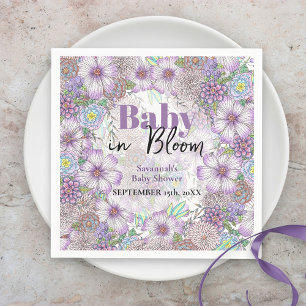 Elegante Paarse Tuinbloemen Baby in Bloom Servet