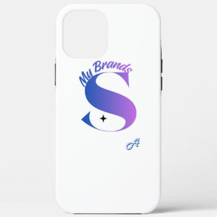 Elegante paarse verloopletter S monogram telefoonh iPhone 12 Pro Max Hoesje