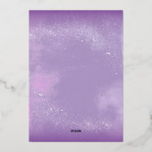 Elegante Paarse Violets Bloemen 90ste Verjaardagsf Folie Uitnodiging (Achterkant)