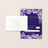 Elegante Paarse Violets Bloemen Verjaardagsfeest R Folie Kaarten (Display)