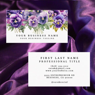 Elegante paarse viooltjes bloemen visitekaartjes
