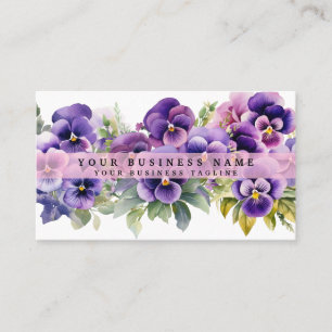 Elegante paarse viooltjes bloemen visitekaartjes