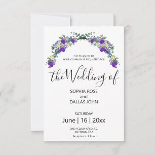 Elegante paarse viooltjes lavendel eucalyptus Huwe Kaart