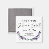 Elegante paarse viooltjes lavendel SAVE THE DATE Magneet (Voorkant / Achterkant)