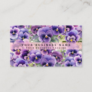 Elegante paarse viooltjesbloemen visitekaartjes