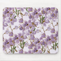 Elegante paarse waterverf bloem muismat