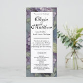 Elegante paarse waterverf bloemen bruiloft program (Staand voorkant)