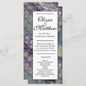 Elegante paarse waterverf bloemen bruiloft program (Voorkant / Achterkant)