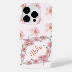 Elegante Paarse Waterverf Flowers Personaliseer na Case-Mate iPhone 14 Pro Hoesje