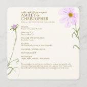 Elegante Paarse Waterverf Wildflower bruiloft Programma (Voorkant)