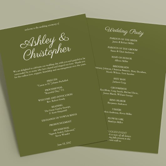 Elegante Paarse Waterverf Wildflower bruiloft Programma