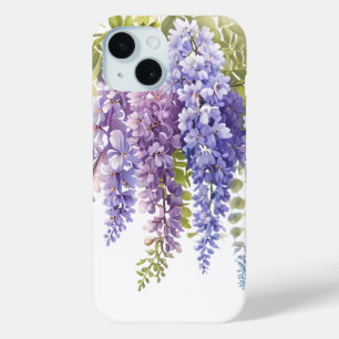 Elegante paarse waterverf wisteria blauw bloemig