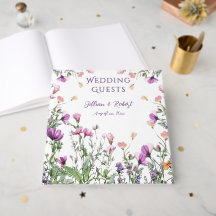Elegante Paarse Wilde Bloementuin Bruiloft