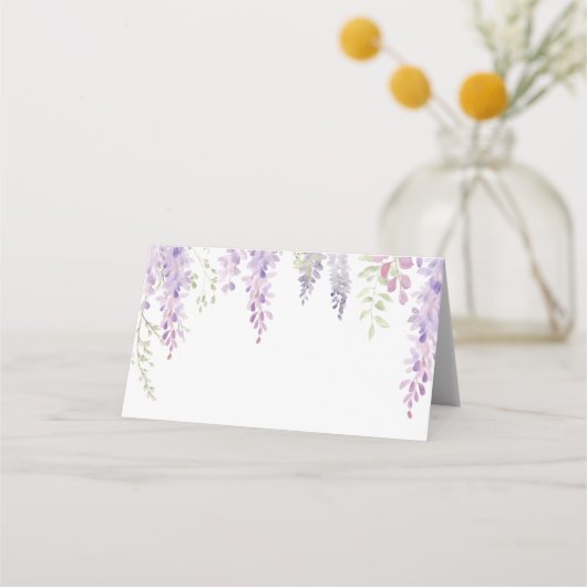 Elegante Paarse Wisteria Bloemen Bruiloft (Voorkant)