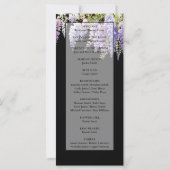 Elegante paarse wisteria bloemenbruiloft programma (Achterkant)