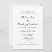 Elegante Paarse & witte wervelwind bruiloft recept Kaart (Voorkant)