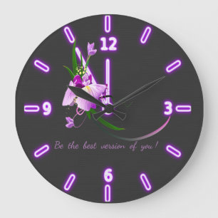  elegante Paarse zwart-wit achtergrond Grote Klok