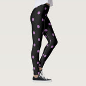 Elegante paarse zwarte stippen leggings (Rechts)