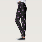 Elegante paarse zwarte stippen leggings (Links)