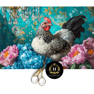 Elegante Paashaas Pioenrozen Kroonluchter Decoupag Tissuepapier