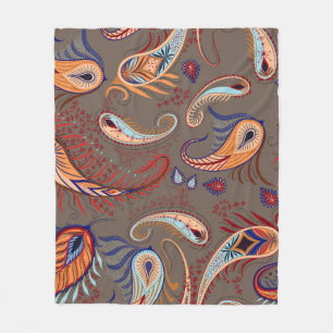 Elegante Paisley Print:  Patroon Fleece Deken