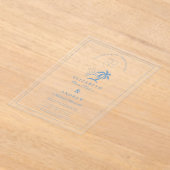 Elegante Palm Tree Hand getrokken bruiloft Acryl Uitnodigingen (Laagn)