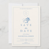 Elegante Palm Tree Hand getrokken bruiloft Save The Date (Voorkant)
