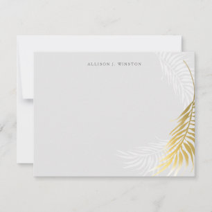 Elegante palmbladeren gepersonaliseerde briefpapie notitiekaartje