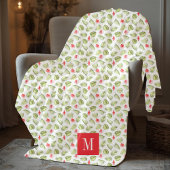 Elegante palmbladeren monogram fleece deken