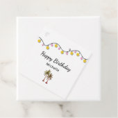 Elegante Palmbomen String Lights Tropische Verjaar Bedankjes Labels (In situ)