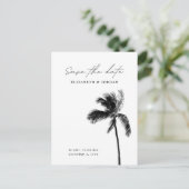 Elegante palmboom Sla het Briefkaart Datum op (Staand voorkant)