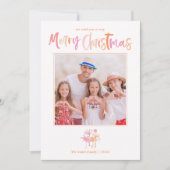 Elegante palmboom Tropische kerstfoto Feestdagenkaart (Voorkant)