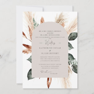 Elegante Pampas Tannige Geometrische Christelijke  Kaart
