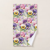 Élégante Pansies de Pansy Violet Ensemble de servi (Serviette à main)