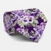 Élégante Pansies violettes Pansy Cravates floraux (Roulé)
